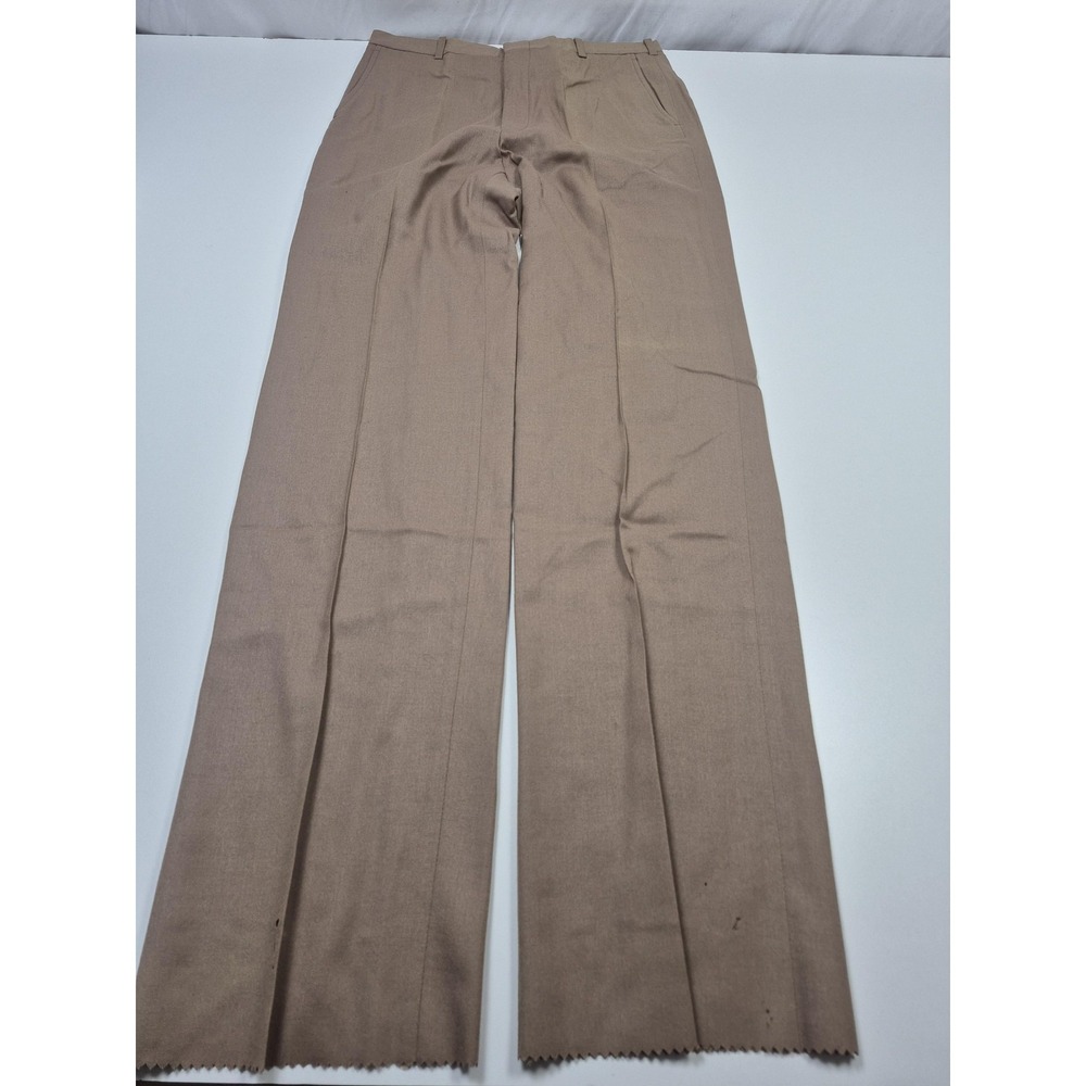 Jaymar Dress Pants Mens 34x36 Beige Wool Pleated Straight Unhemmed USA NWT FLAW